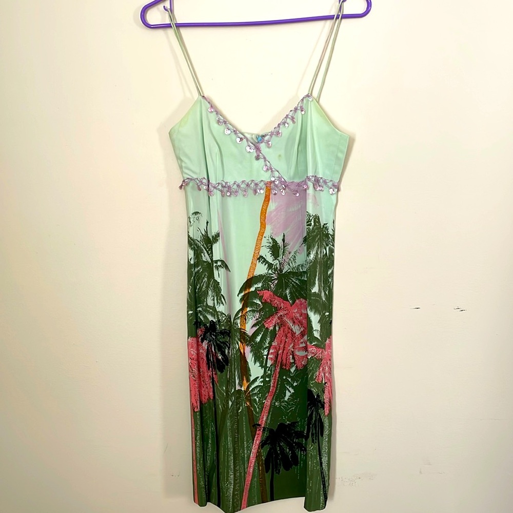 Nicole Miller silk printed mini dress